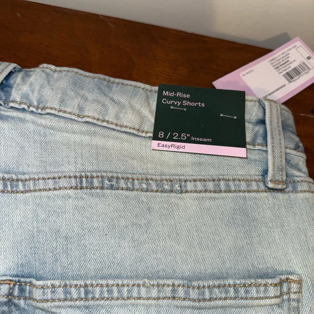 Wild Fable Women's Light Blue Distressed Denim Shorts - Picture 6 of 7